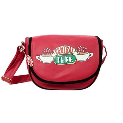 Image of Friends Logo Women&#039;s Faux Leather Red Shoulder Saddle Bag