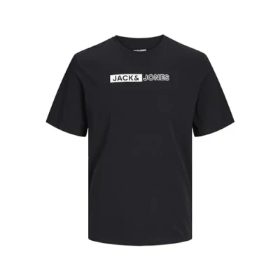 Image of JACK&amp;JONES PLUS Men&#039;s Jjecorp Logo Tee Play Ss O n Noos Pls T Shirt, Black/Print:Play 5, 2XL UK