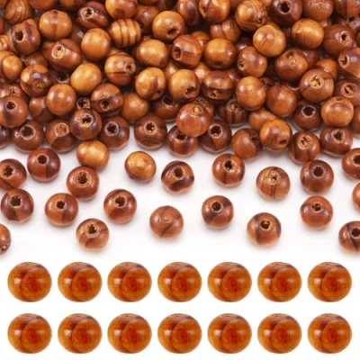 Image of PandaHall 200Pcs Round Wood Ball Beads 8mm Wooden Spacer Loose Charm Burlywood for Jewelry Making