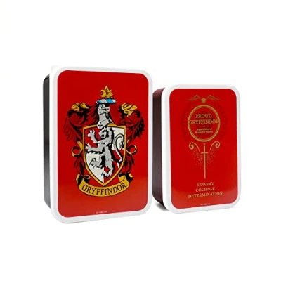 Image of Harry Potter Half Moon Bay Gryffindor Snack Box 2 Set Bento Lunch for Kids Boys Girls Gifts Women