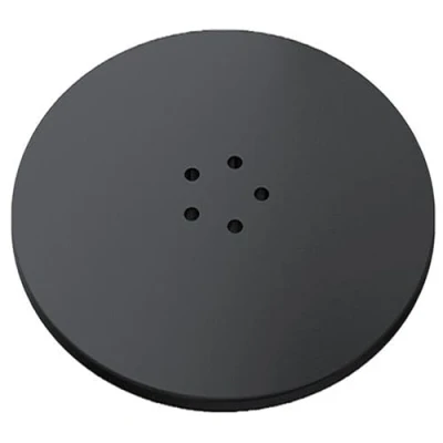 Image of SPARES2GO 110mm Luxury Plug Cover for Shower Trap with 90mm Tray (Matt Black)