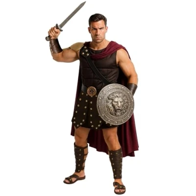Image of Morph Roman Legionnaire Costume, Men&#039;s Gladiator Spartan Carnival Halloween Size XL