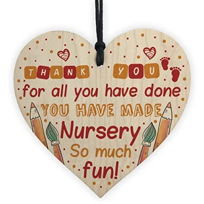 Image of RED OCEAN THANK YOU Gift For Teacher Teaching Assistant Leaving Nursery School Plaque Keepsake