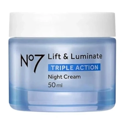 Image of No7 Lift &amp; Luminate Triple Action Night Cream ENHANCED FORMULA 50ml