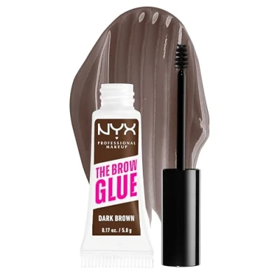 Image of NYX Professional Makeup Tinted Brow Glue, Instant Eyebrow Styler, Laminated Look, Dark Brown