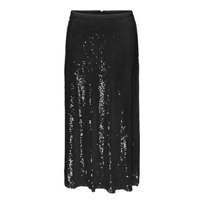 Image of ONLY Women&#039;s Onlcarin Sequins A Shape Skirt WVN, Black, M
