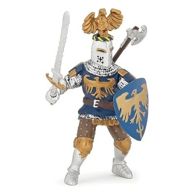 Image of Papo MEDIEVAL FANTASY Figurine, 39362 Crested Blue Knight, Multicolour