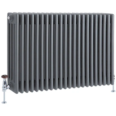 Image of Milano Windsor Anthracite Cast Iron Style Horizontal Four Column Radiator 600mm x 1010mm