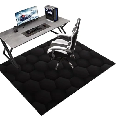 Image of Protective Floor Protector Mat, Office Chair Mat for Carpeted Floor, Gaming Non Slip, Carpet Low Pile Carpets, Computer Desk Chairs 60 x 100 cm