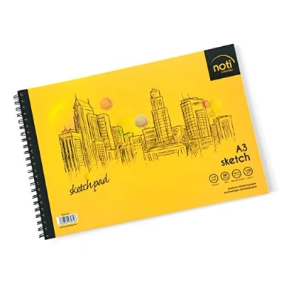 Image of Noti Sketch Pad A3 Wirebound 100 Pages (50 Sheets) 170gsm Smooth Cartridge Paper