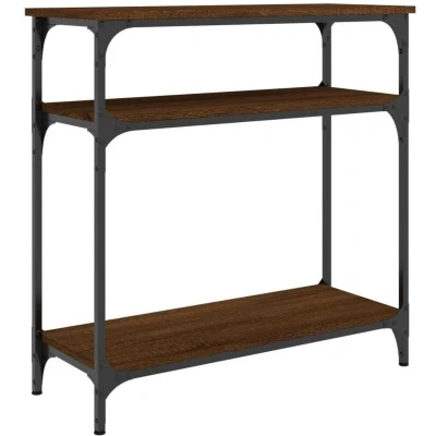 Image of vidaXL Console Table Brown Oak 75x29x75 cm Engineered Wood