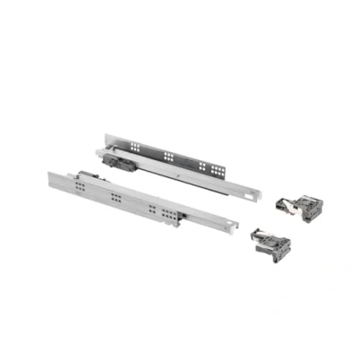 Image of GTV Underfloor Guides 3DFPO Guide for Lower Mounting 3D Regulation Full Extension Drawer Slides with Opening Synchronisation Load up to 35 kg L = 250 mm