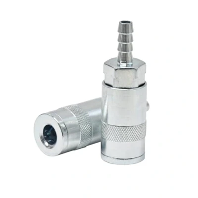 Image of Dapetz ® 2PC Air Line Hose Connectors 3/8&#039;&#039; BSP Thread Quick Release Airline Compressor Fitting Barb Bayonet Coupler Set