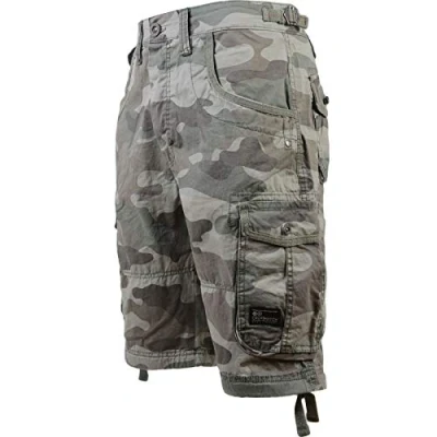 Image of Crosshatch 2k17Apr Mens Cargo Shorts CROSSFIN CAMO Army Camouflage Print Summer Pants[Black Camo,W34]