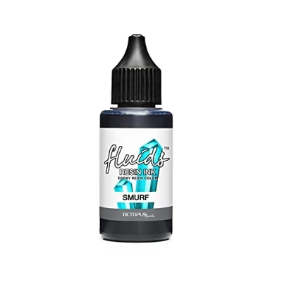 Image of Octopus Fluids resin Ink SMURF, Alcohol for epoxy and UV Resin, colour translucent art, dye liquid, 30 ml, blue