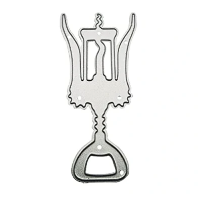 Image of Yooghuge Cutting Dies, Metal Die Cuts, Wine Bottle Opener Dies Stencil Scrapbooking Album Paper Card Template Mold Embossing Decoration for Making Crafts