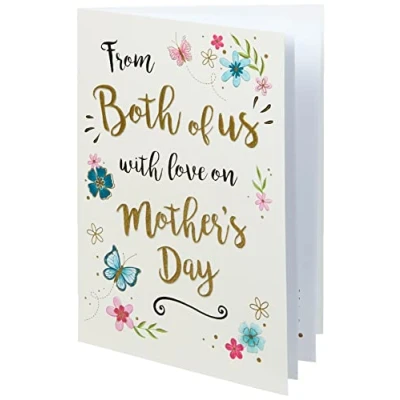 Image of Piccadilly Greetings Modern Mother&#039;s Day Card from Both of US 9 x 6 inches,Yellow