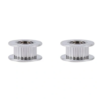 Image of Hilitand Belt Pulley, 2 Pcs 3D Printer Aluminium 5 mm Internal Diameter Tensioner Pulley with Bearing for GT2 Toothed