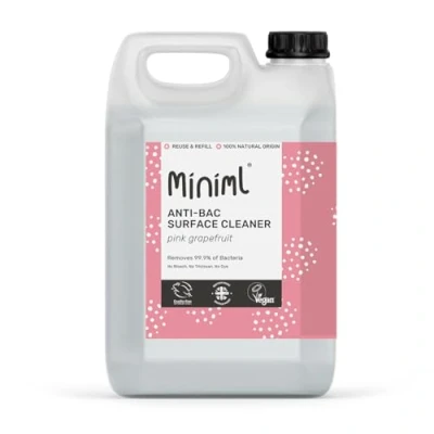 Image of Miniml Antibacterial Surface Cleaner 5L Refill Grapefruit Scented Multi Purpose Disinfectant, Natural Plant Based, Vegan &amp; Cruelty Free Anti Bac Cleaning Formula Bulk Buy