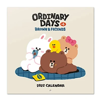 Image of Grupo Erik: Official Line Friends 2022 Wall Calendar, 12&#039; x Square Calendar (Free Poster Included), Family 2022, Kids