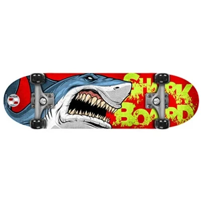 Image of Stamp Skateboard 28 x 8 Shark Skids Control, JS102310, RED, Inches
