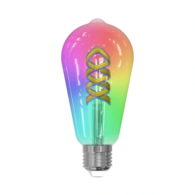 Image of LUUMR Smart LED, E27, ST64, 4W, RGB, Tuya, WLAN, clear, CCT