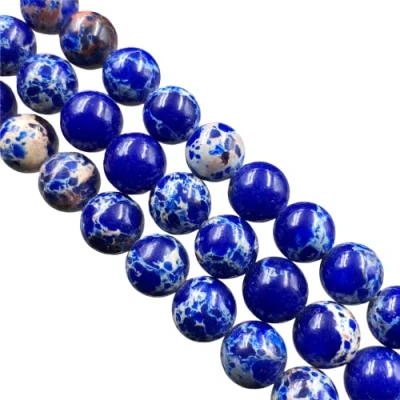 Image of AAA Natural Blue Magnasite Turquoise Gemstone 8mm Round Plain Beads 15&quot; Long Strand, for Jewelry Making, Beads, Use