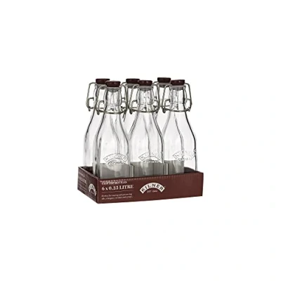 Image of Kilner® Tray of 6 0.25 Litre Square Clip Top Bottles