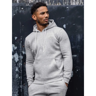 Image of Ze ENZO Mens Hoodie Pullover Hooded Sweatshirt Fleece Warm Hoody Top Grey XL