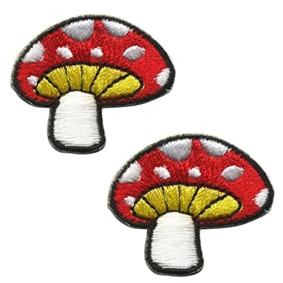 Image of Freak Scene Patch Mushroom Small red White Yellow Set of 2