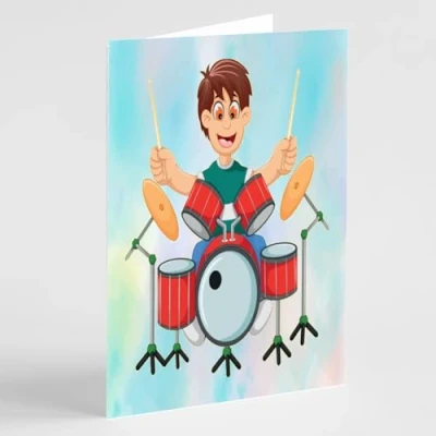 Image of Beebooh cards Boy playing drums birthday card