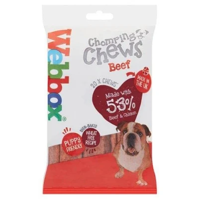 Image of Webbox Dog Chomping Chews Treats Beef 200g Box of 10