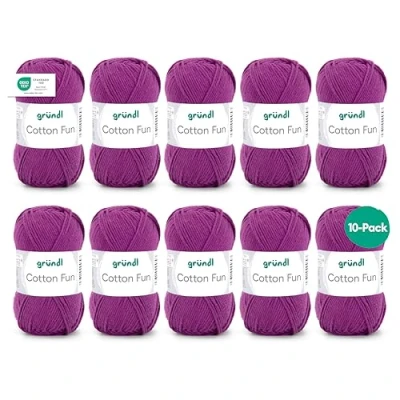 Image of Gründl Cotton Fun Wool Cotton, purple, 27.00 x 11.00 07.00 cm