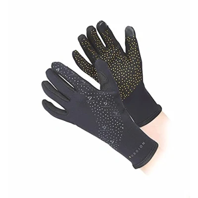 Image of Shires Aubrion Neoprene Super Grip Riding Gloves in Black Ex Large,
