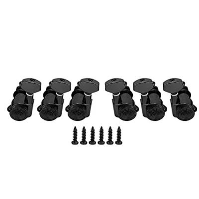 Image of Locking Guitar Tuners, Professional Black Vintage Tuning Pegs for Electric or Acoustic Guitars(Three left and three right six suits)