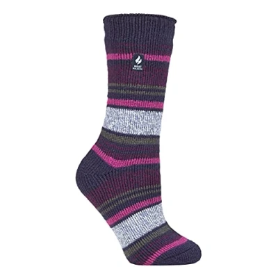 Image of HEAT HOLDERS Ladies Thermal Socks for Winter Outdoor &amp; Indoor Cuddly Fluffy Gifts Women (4 7, Blue Ribbon (Barcelona))