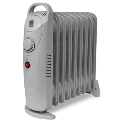 Image of KNIGHT 9 Fins 1000W Oil Filled Radiator Heater White Colour with Thermostat, Overheat Protection, Power Switch, for indoor use, Quiet Electric Space Bedroom, Office, Home (9 Fins)