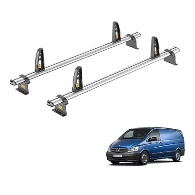 Image of Van Guard Roof Rack for Mercedes Vito (2003 2014) 2 Bars + 4 Load Stops [Only Suitable Standard Models] Ulti Bar VG264