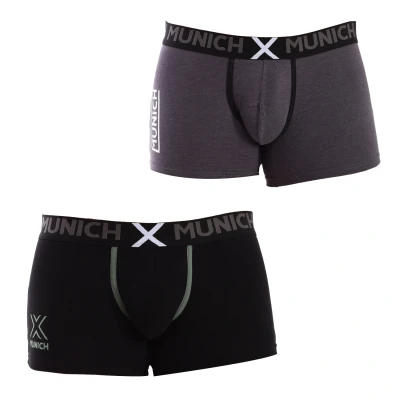 Image of Munich Pack 2 Mens Elastic Cotton Slips MU_DU0170 Black Size Small