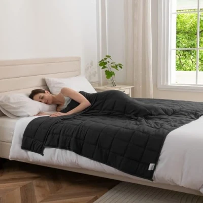 Image of Good Nite Weighted Blanket Adult Stress Relief Therapy Heavy Weight for Calm Senses (Grey, 6kg, 150x200cm)