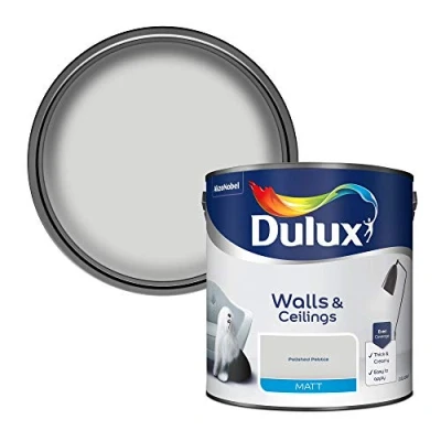 Image of Dulux Walls &amp; Ceilings Matt Emulsion Paint Polished Pebble 2.5L
