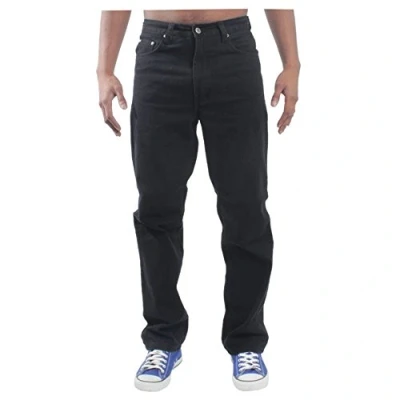 Image of BLUE CIRCLE Mens Jeans Heavy Duty Workwear Basic Straight Regular Fit Black 28 60 W38 L28