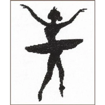 Image of Lanarte Counted Cross Stitch Kit: Ballet Silhouette 3, Evenweave, Multicoloured, 19.6 x 1.4 1 cm