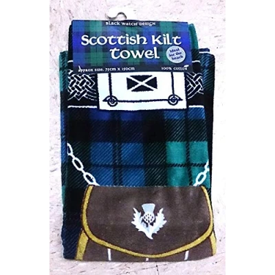 Image of BLACK WATCH DESIGN SCOTTISH KILT TOWEL