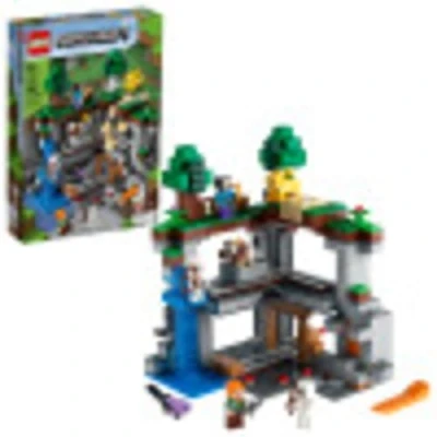 Image of LEGO Minecraft The First Adventure 21169 Hands On Playset; Fun Toy Featuring Steve, Alex, a Skeleton, Dyed Cat, Moobloom and Horned Sheep, New 2021 (542 Pcs), Multicolor