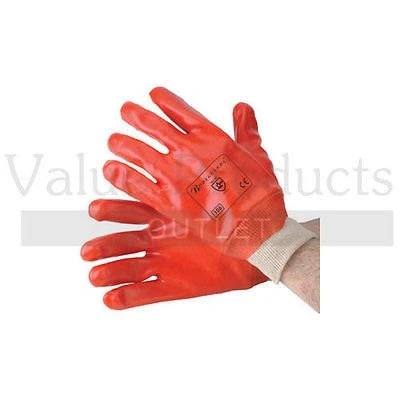 Image of Red PVC Coated Work Gloves 12 Pairs