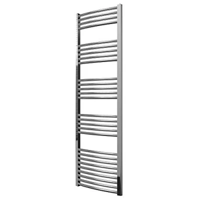 Image of Greened House Chrome Curved Heated Towel Rail 500mm wide x 1600mm high Central Heating Radiator