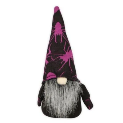 Image of FabFinds Halloween Gonk Gnome with Grey Beard Spooky Hat (Black Spider 15cm)