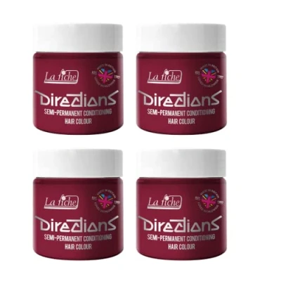 Image of 4x La Riche Directions Semi Permanent Hair Color 100ml Tub Tulip