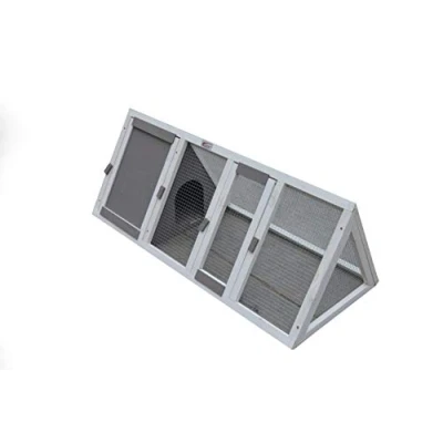 Image of Bunny Business Pet Supplies Apex Run with Enclosure Rabbit/Guinea Hutch Hutches, 4ft Triangular Runs (GREY)